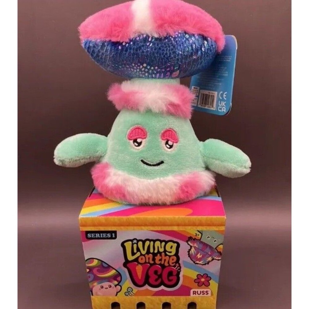 NWT Living On The Veg OBIE #9 Mushroom Plush Russ X Kellytoy Fun Guy (Series 1)